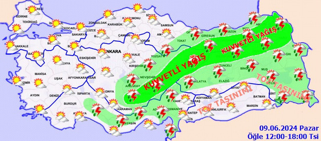 Birçok kent için gök gürültülü sağanak uyarısı! İşte il il 9 Haziran Pazar hava durumu… - Resim : 4