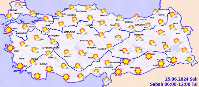Meteoroloji’den sağanak ve kuvvetli rüzgar uyarısı! İşte il il 25 Haziran Salı hava durumu… - Resim : 2