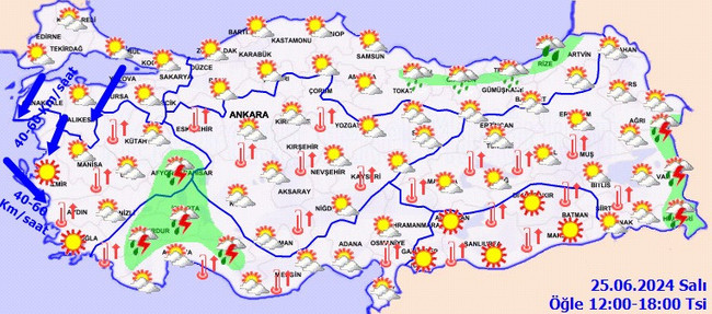 Meteoroloji’den sağanak ve kuvvetli rüzgar uyarısı! İşte il il 25 Haziran Salı hava durumu… - Resim : 3
