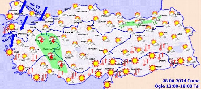 Meteoroloji’den sağanak ve kuvvetli rüzgar uyarısı! İşte il il 28 Haziran Cuma hava durumu… - Resim : 3