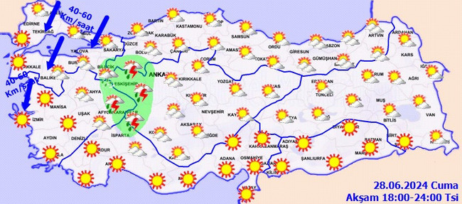 Meteoroloji’den sağanak ve kuvvetli rüzgar uyarısı! İşte il il 28 Haziran Cuma hava durumu… - Resim : 4