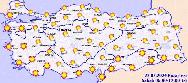 Meteoroloji’den 6 kent için sağanak uyarısı! İşte il il 22 Temmuz Pazartesi hava durumu… - Resim : 2