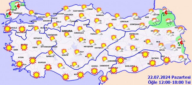 Meteoroloji’den 6 kent için sağanak uyarısı! İşte il il 22 Temmuz Pazartesi hava durumu… - Resim : 3