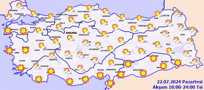 Meteoroloji’den 6 kent için sağanak uyarısı! İşte il il 22 Temmuz Pazartesi hava durumu… - Resim : 4