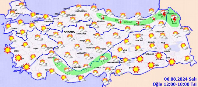 Meteoroloji’den gök gürültülü sağanak ve sıcaklık uyarısı! İşte il il 6 Ağustos Salı hava durumu… - Resim : 3