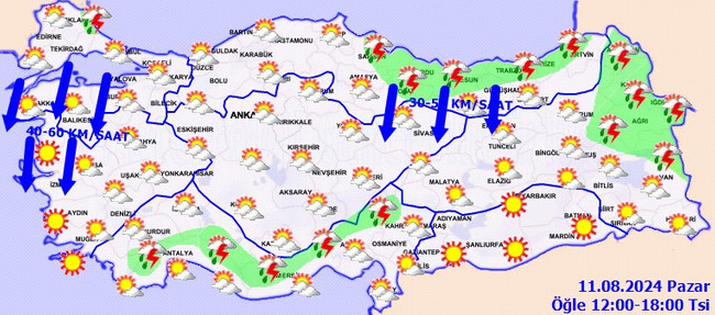 Pazar planı yapanlar dikkat: Fırtına uyarısı geldi! İşte il il 11 Ağustos Pazar hava durumu… - Resim : 3
