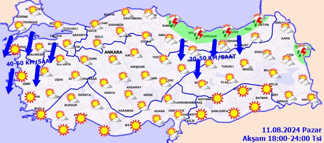 Pazar planı yapanlar dikkat: Fırtına uyarısı geldi! İşte il il 11 Ağustos Pazar hava durumu… - Resim : 4