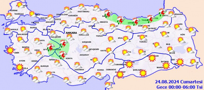 Gök gürültülü sağanak ve kuvvetli rüzgar uyarısı! İşte il il 23 Ağustos Cuma hava durumu… - Resim : 5