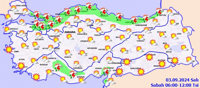 Meteoroloji il il uyardı: Sağanak bekleniyor! İşte 3 Eylül Salı hava durumu… - Resim : 2