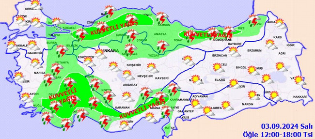 Meteoroloji il il uyardı: Sağanak bekleniyor! İşte 3 Eylül Salı hava durumu… - Resim : 3
