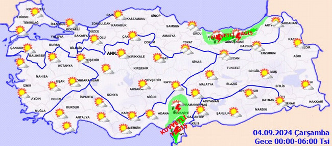 Meteoroloji il il uyardı: Sağanak bekleniyor! İşte 3 Eylül Salı hava durumu… - Resim : 5