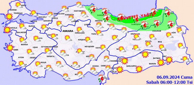 Meteoroloji’den kuvvetli yağış uyarısı geldi! İşte il il 6 Eylül Cuma hava durumu… - Resim : 3
