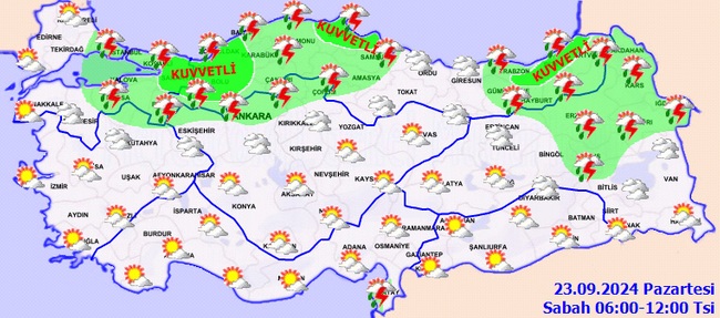 Meteoroloji’den sarı ve turuncu kodlu uyarı geldi! İşte il il 23 Eylül Pazartesi hava durumu… - Resim : 3