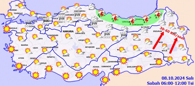 Meteoroloji’den kuvvetli yağış ve rüzgar uyarısı! İşte il il 8 Ekim Salı hava durumu… - Resim : 3