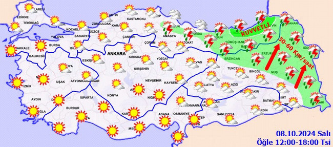 Meteoroloji’den kuvvetli yağış ve rüzgar uyarısı! İşte il il 8 Ekim Salı hava durumu… - Resim : 4