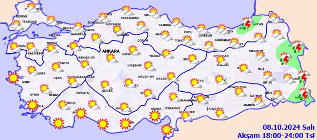 Meteoroloji’den kuvvetli yağış ve rüzgar uyarısı! İşte il il 8 Ekim Salı hava durumu… - Resim : 5