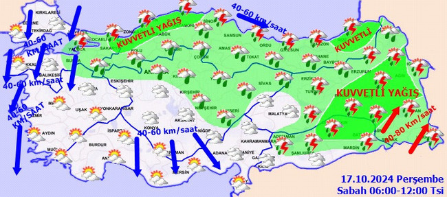 Meteoroloji’den çok sayıda kent için sarı kodlu uyarı! İşte il il 17 Ekim Perşembe hava durumu… - Resim : 3