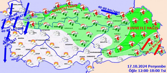 Meteoroloji’den çok sayıda kent için sarı kodlu uyarı! İşte il il 17 Ekim Perşembe hava durumu… - Resim : 4