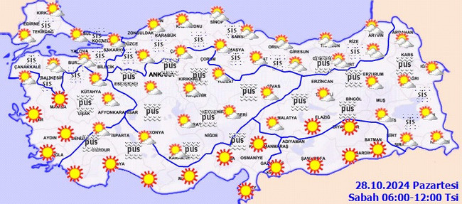 Meteoroloji paylaştı: Bugün hava nasıl olacak? İşte il il 28 Ekim Pazartesi hava durumu… - Resim : 2