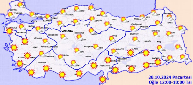 Meteoroloji paylaştı: Bugün hava nasıl olacak? İşte il il 28 Ekim Pazartesi hava durumu… - Resim : 3
