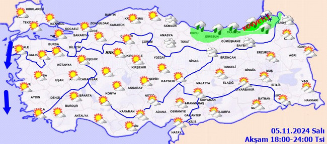 4 kent için sarı kodlu uyarı: Kuvvetli yağış ve rüzgar… İşte il il 5 Kasım Salı hava durumu! - Resim : 5
