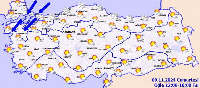 Meteoroloji’den sağanak ve rüzgar uyarısı! İşte il il 9 Kasım Cumartesi hava durumu… - Resim : 3