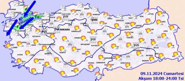 Meteoroloji’den sağanak ve rüzgar uyarısı! İşte il il 9 Kasım Cumartesi hava durumu… - Resim : 4