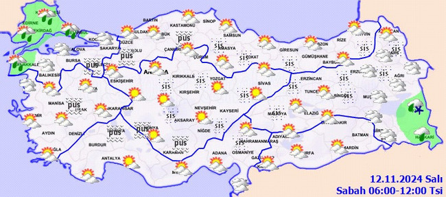 Meteoroloji&rsquo;den sağanak ve kar yağışı uyarısı! İşte il il 12 Kasım Salı hava durumu&hellip; - Resim : 2