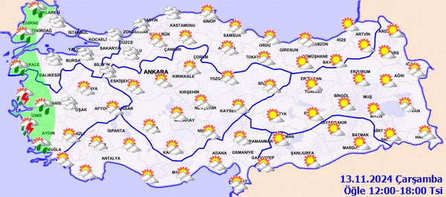Meteoroloji’den çok sayıda kente sağanak uyarısı! İşte il il 13 Kasım Çarşamba hava durumu… - Resim : 3