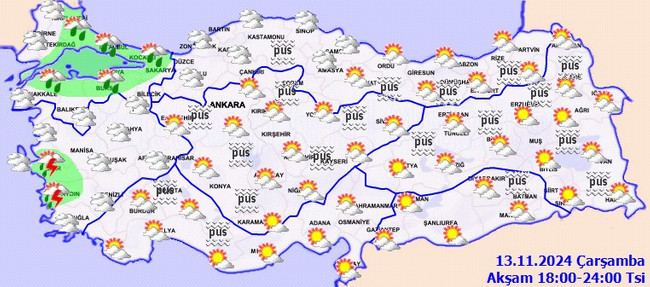 Meteoroloji’den çok sayıda kente sağanak uyarısı! İşte il il 13 Kasım Çarşamba hava durumu… - Resim : 4