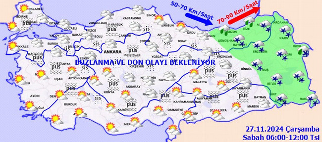 Meteoroloji’den 3 kente sarı kodlu uyarı: Kuvvetli olacak! İşte il il 27 Kasım Çarşamba hava durumu… - Resim : 3