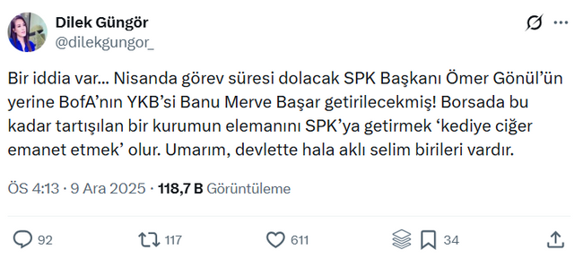 SPK’nın başına BofA’dan isim mi geliyor? 'Kediye ciğer emanet etmek olur' tepkisi! - Resim : 1