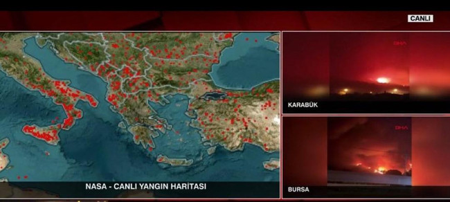 CNN Türk ekranlarında tepki toplayan görüntü! Yangın haritası diye paylaştılar… - Resim : 1