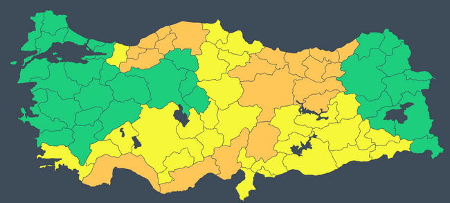 49 kent için sarı ve turuncu kodlu uyarı geldi! İşte il il 24 Kasım Pazar hava durumu… - Resim : 1