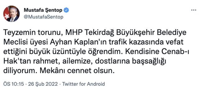 TBMM Başkanı Mustafa Şentop'un acı günü! - Resim : 1