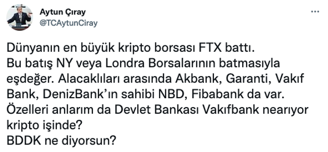 Batan FTX’ten Türk bankalar da alacaklı çıktı! İYİ Partili isim duyurdu… - Resim : 1