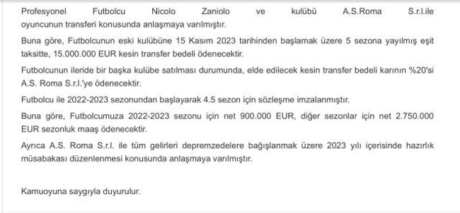 Galatasaray transferin detaylarını açıkladı! İki kulüp depremzedeler için maç yapacak - Resim : 1