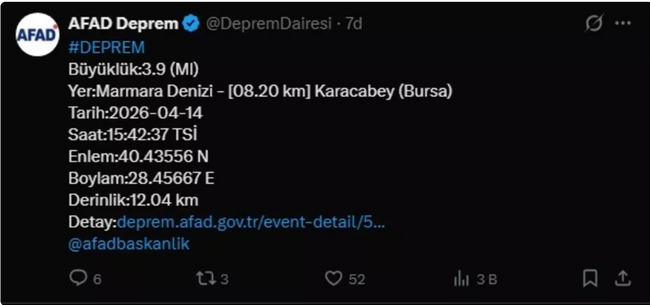 Marmara Denizi'nde korkutan deprem - Resim : 1