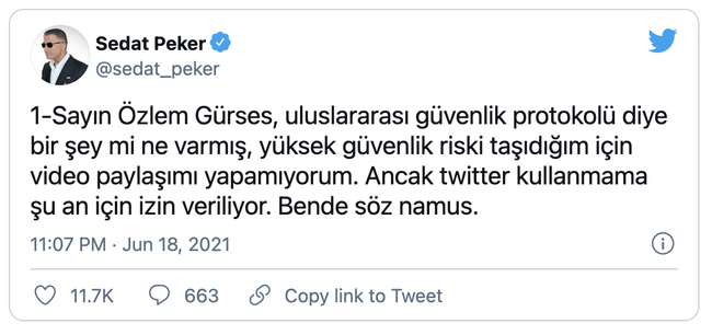 Sedat Peker neden video paylaşmıyor? Sosyal medyadan duyurdu! - Resim : 1