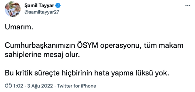 Şamil Tayyar ÖSYM üzerinden uyarıda bulundu! ‘Umarım bu operasyon, mesaj olur…’ - Resim : 2
