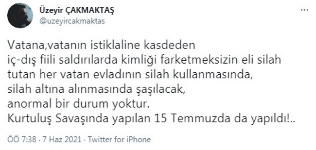 Alaattin Çakıcı’nın yakın dostundan ‘silahlanma’ çağrısı! ‘Eli silah tutan her vatan evladının…’