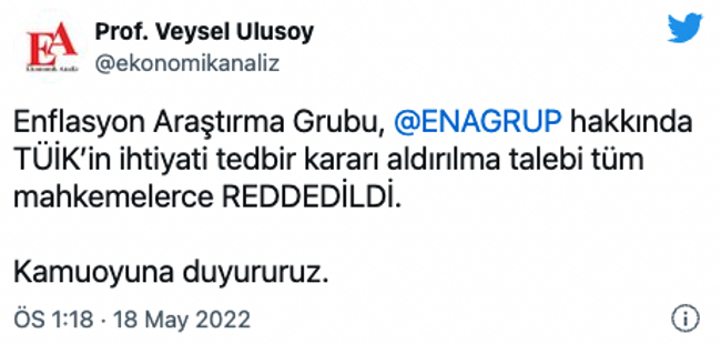 Veysel Ulusoy duyurdu: TÜİK'in 'ENAG' talebi reddedildi - Resim : 1