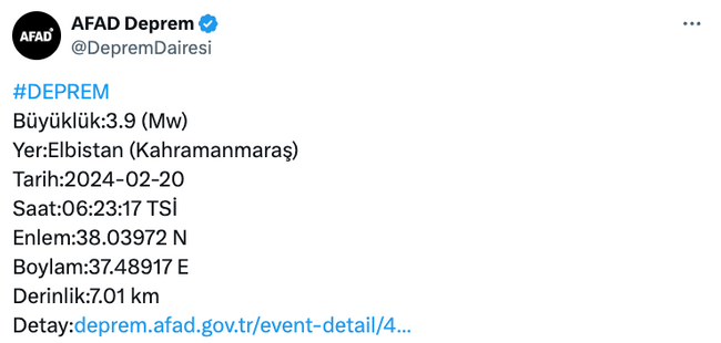 AFAD duyurdu: Kahramanmaraş'ta deprem! - Resim : 1