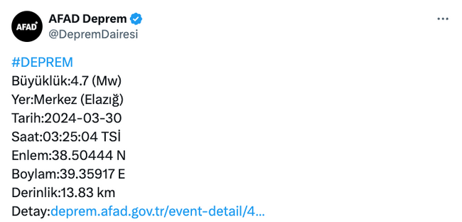 Sabaha karşı deprem: 4.7 ile sallandı! Çevre şehirlerde de hissedildi… - Resim : 1