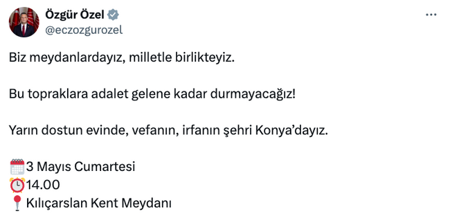 Özgür Özel'den tarihi miting öncesi çağrı! CHP, AK Parti'nin kalesine gidiyor… - Resim : 1