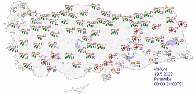 Meteoroloji’den gök gürültülü sağanak uyarısı! İşte il il 19 Mayıs hava durumu… - Resim : 1