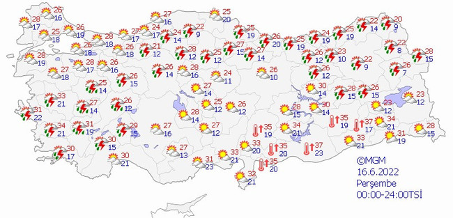 Meteoroloji uyardı: Çok kuvvetli geliyor! İşte il il 16 Haziran hava durumu… - Resim : 1