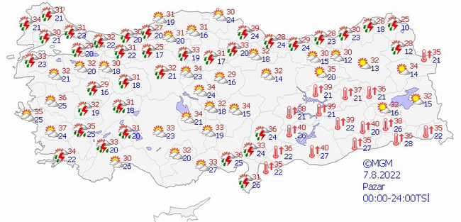 Meteoroloji kuvvetli yağışa karşı uyardı! İşte il il 7 Ağustos 2022 hava durumu… - Resim : 1