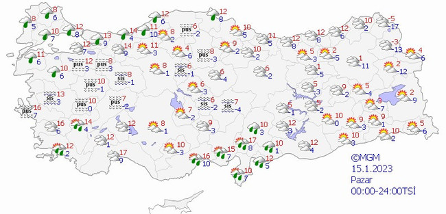 Meteoroloji’den 11 ile sağanak uyarısı! İşte il il 15 Ocak hava durumu… - Resim : 1