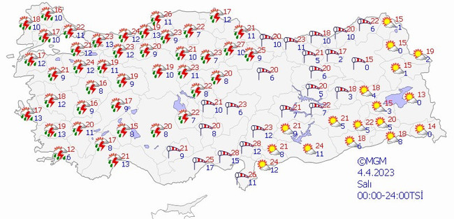 Meteoroloji’den İstanbul ve birçok ile kuvvetli sağanak uyarısı! İşte il il 4 Nisan hava durumu… - Resim : 1